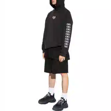 Balenciaga FW22 Logo Hoodie Black