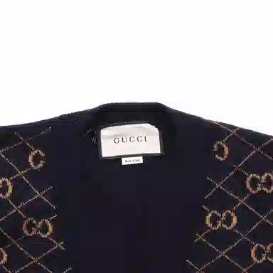 Gucci GG Wool Cardigan Navy
