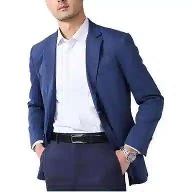 佛朗尼·齐拉 纯色商务休闲时尚百搭西装 男款 蓝色