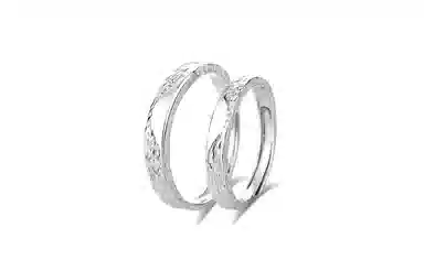 牧言 冷淡风简约小众设计高级感 不规则肌理纹理素圈山河对戒可调节指环 合金 如初戒指 男女同款情侣款