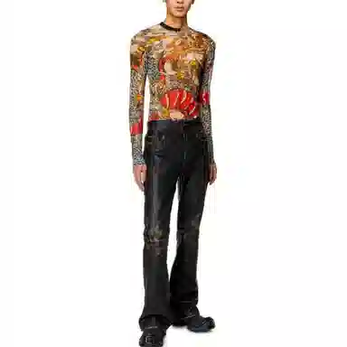 DIESEL SS24 Dragon Mesh Long Sleeve Tee