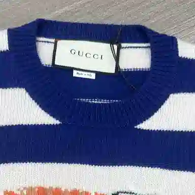Gucci Tiger Stripe Sweater Blue