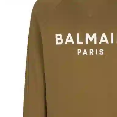 Balmain FW22 Logo Crewneck Sweatshirt Brown