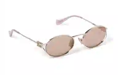 Miu Miu Oval Sunglasses Rose Gold