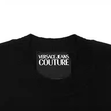 Versace Jeans Couture SS24 Logo Knit Sweater Black