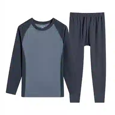 贴身领域 青少年德绒发热内衣初中高中学生秋衣秋裤棉毛衫保暖套装 男款