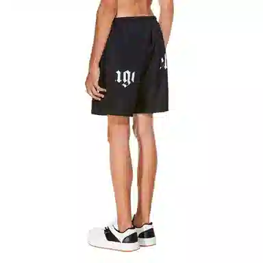 Palm Angels SS21 Broken Logo Beach Shorts Black