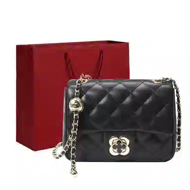 Oldman Head Casual Leather Shoulder Bag Black