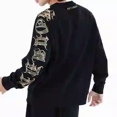 Boy London FW22 Gold Eagle Crewneck Sweatshirt Black