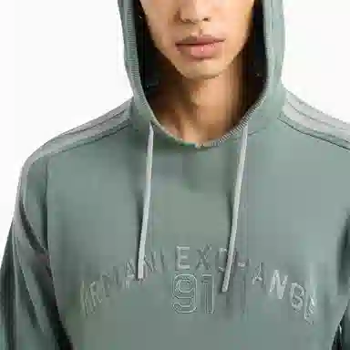 Armani Exchange Hoodie Grey Green