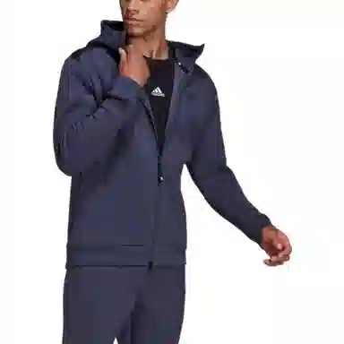 adidas Logo Zip Hoodie Blue