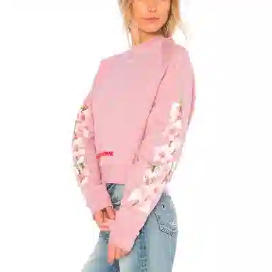 OFF-WHITE Virgil Abloh FW Pink Floral Bee Crewneck