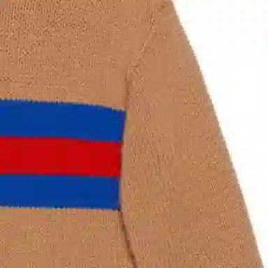 GUCCI FW23 Striped Embroidered Sweater Camel