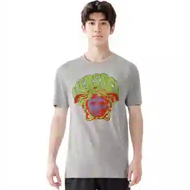 Versace Medusa Print T-Shirt Grey