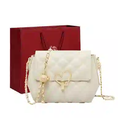 Laorentou Quilted Chain Bag White