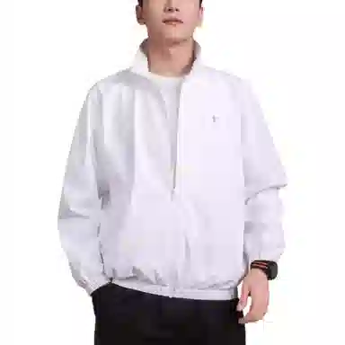 乔丹 运动生活系列 梭织开衫立领运动长袖夹克 男款 乔丹白