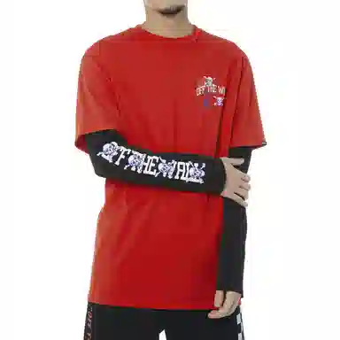 Vans Skull Logo Pullover LS Red