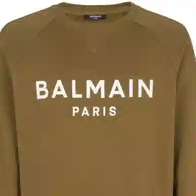Balmain FW22 Logo Crewneck Sweatshirt Brown