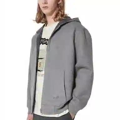 Louis Vuitton FW22 Striped Logo Hoodie Jacket Grey