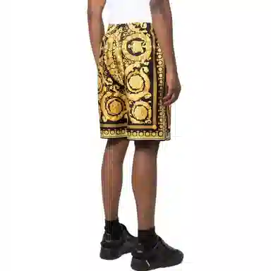 Versace SS22 Barocco Silk Shorts
