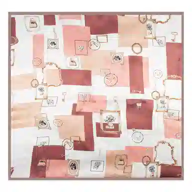 上海故事 加大真丝大方巾 桑蚕丝 丝巾 女款 温婉花意