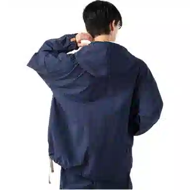 Timberland x C.F. Stead SS24 Indigo Suede Half-Zip Windbreaker Hoodie