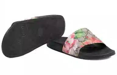 GUCCI Orchid Print Sandals Black