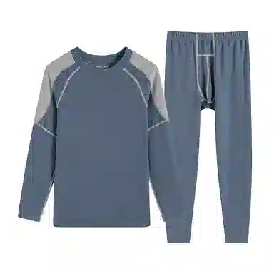 贴身领域 青少年德绒发热内衣初中高中学生秋衣秋裤棉毛衫保暖套装 男款