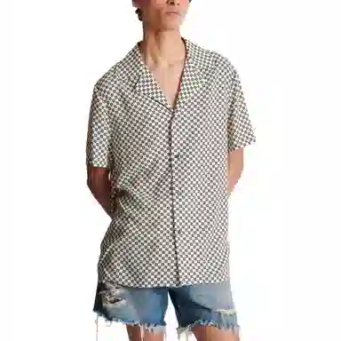 Balmain Mini Monogram Short Sleeve Shirt White