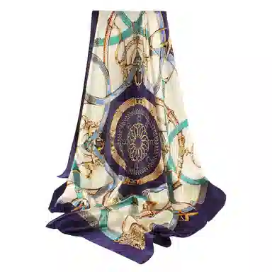 上海故事 加大真丝大方巾 桑蚕丝 丝巾 女款 温婉花意