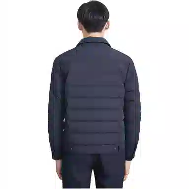 卡尔丹顿 纯色翻领单排扣长袖羽绒服 男款 蓝色系