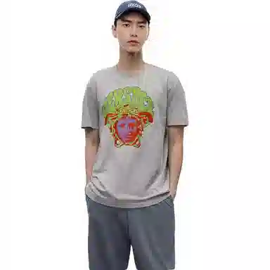 Versace Medusa Print T-Shirt Grey