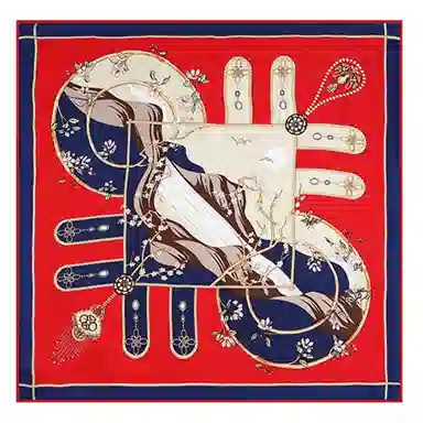 上海故事 加大真丝大方巾 桑蚕丝 丝巾 女款 温婉花意