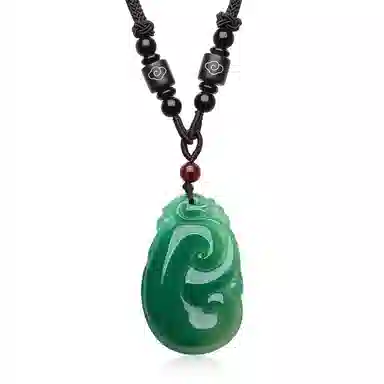 翠雅金楼 如意祥云平安锁转运 气质款 玉髓 玉石吊坠 男女同款情侣款 玉髓