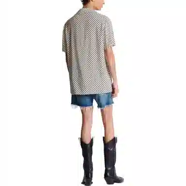 Balmain Mini Monogram Short Sleeve Shirt White