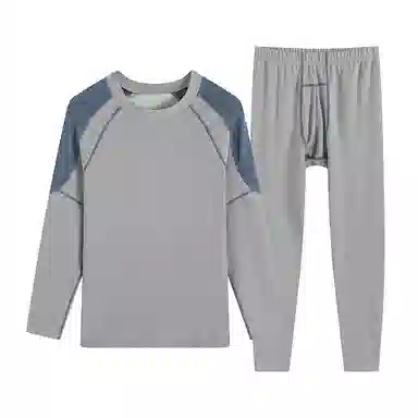 贴身领域 青少年德绒发热内衣初中高中学生秋衣秋裤棉毛衫保暖套装 男款