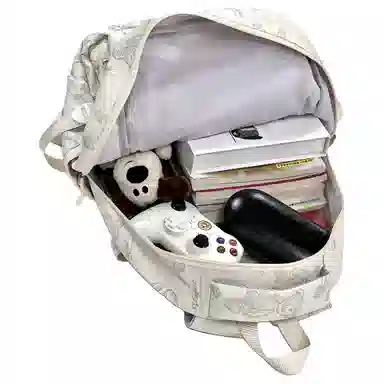 维多利亚旅行者 小熊印花大容量初高中大学生旅行通勤 尼龙 双肩包 常规 男女同款情侣款 印花