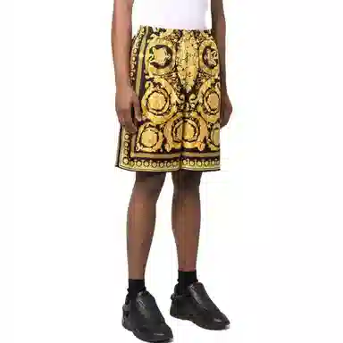 Versace SS22 Barocco Silk Shorts