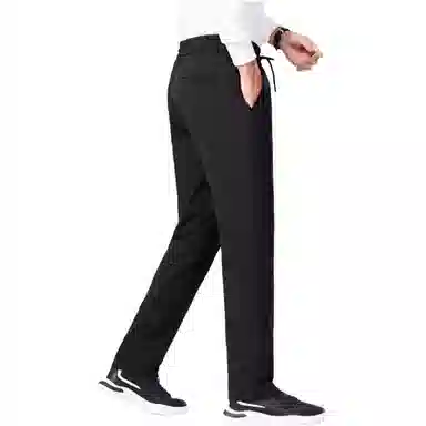 鸭鸭 外穿抽绳设计休闲直筒加绒加厚羽绒裤 男款