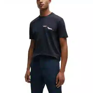 HUGO BOSS SS24 Cotton-Jersey T-Shirt With Crew Neck And Seasonal Artwork LogoT