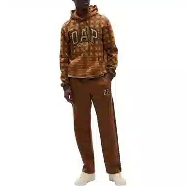 GAP x Dapper Dan Houndstooth Hoodie Brown