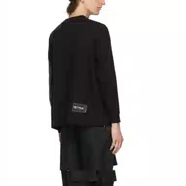 WE11DONE WD Print Logo Long Sleeve Tee Black