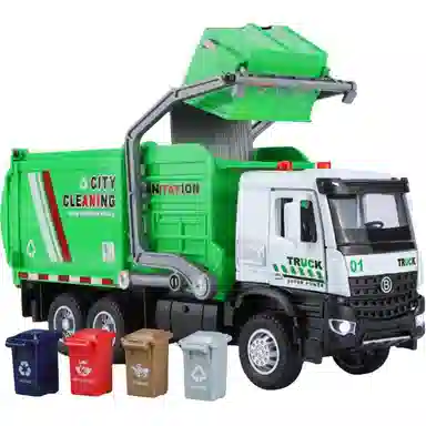 卡威 分类工程自卸升降垃圾桶汽车 环卫车 成品模型