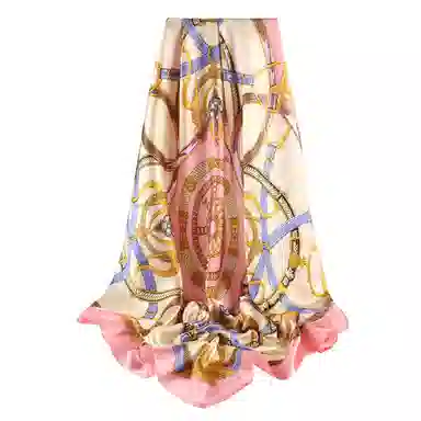 上海故事 加大真丝大方巾 桑蚕丝 丝巾 女款 温婉花意