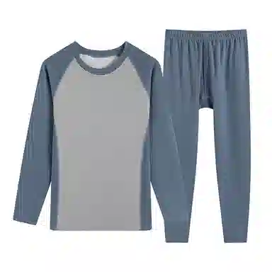 贴身领域 青少年德绒发热内衣初中高中学生秋衣秋裤棉毛衫保暖套装 男款