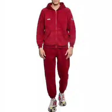 Vetements Logo Print Zip Hoodie Red