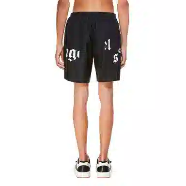 Palm Angels SS21 Broken Logo Beach Shorts Black