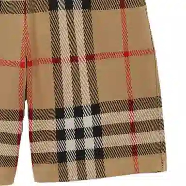 Burberry SS23 Check Elastic Waist Shorts Khaki