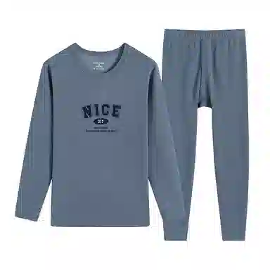 贴身领域 德绒青少年发热中厚加绒秋衣秋裤打底棉毛衫内衣保暖套装 男款