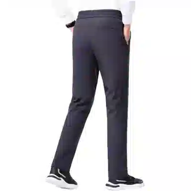 鸭鸭 外穿抽绳设计休闲直筒加绒加厚羽绒裤 男款